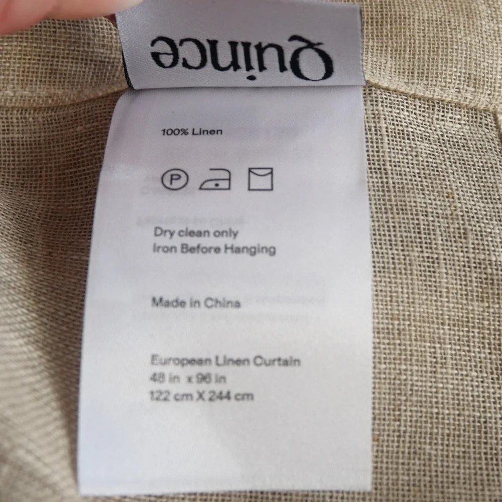 Quince Set of 2 European Linen Sheer Curtain Panels 48